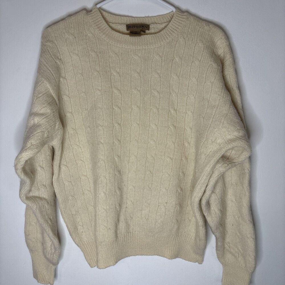 Ruff Hewn Vintage Sweater  sz M 100% wool baige